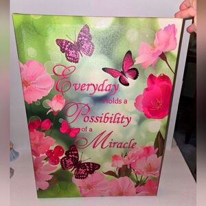 Floral Canvas Art with Inspirational Quote